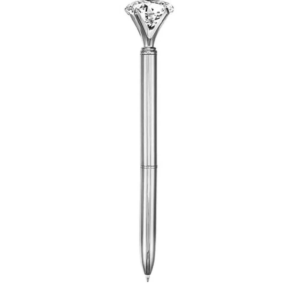 Silver color diamond top ink pen